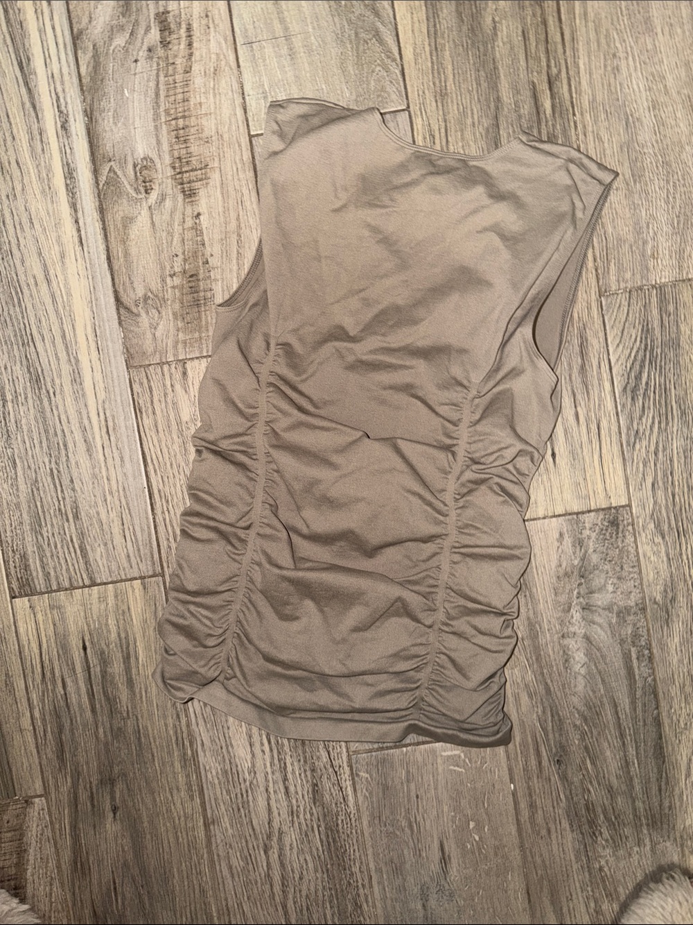 Merona Taupe Ruched V-Neck Tank Top - Picture 4 of 4